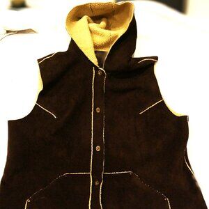 Faux Shearling Vest Hoodie